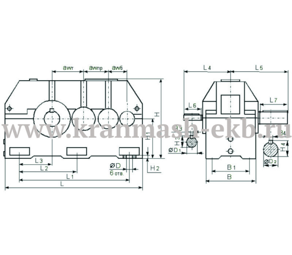 Редуктор 1Ц3У 355 Редуктор 1Ц3У 355