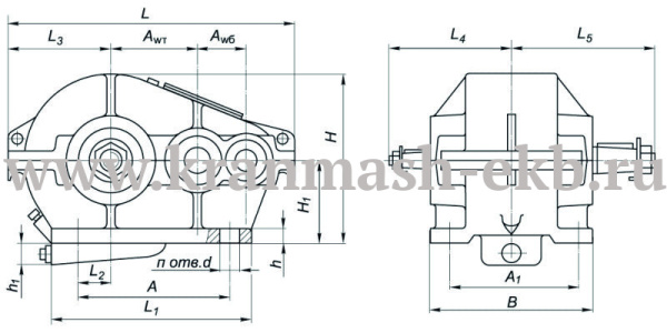 Редуктор Ц2 1000 Редуктор Ц2 1000