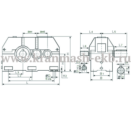 Редуктор 1Ц2У 355 Редуктор 1Ц2У 355